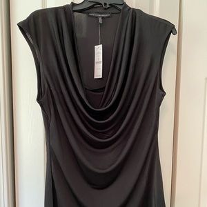 WHBM black draped top size M